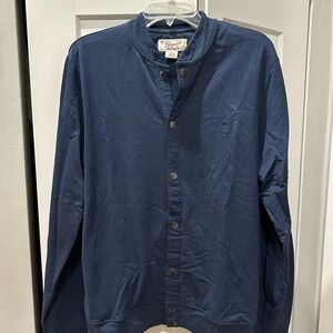 Men’s Original Penguin Navy Cardigan Shirt Blue Snap-Button Jacket